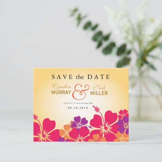 Luau / Hawaiian Save the Date Kaart (Staand voorkant)