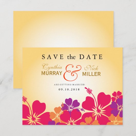 Luau / Hawaiian Save the Date Kaart (Voorkant / Achterkant)