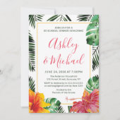Luau Hawaiian Tropical Rehearsal Dinner Invitation Kaart (Voorkant)