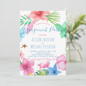 Luau Hawaiian Tropical verlovingsfeest Kaart (Staand voorkant)