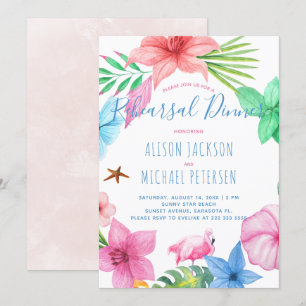 Luau Hawaiian tropische bloemen repetitie diner Kaart