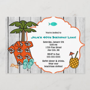 Luau Hawaiian verjaardagsfeestje strand viering Kaart