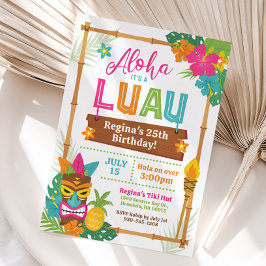 Luau Hawaiian verjaardagsuitnodiging Kaart