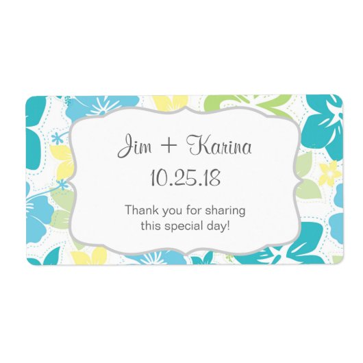 Luau Hawaiian Water Bottle Favor - pas het aan! Etiket (Voorkant)