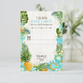 Luau Hawaiian Wedding Beach Rustic Place Card Kaart (Staand voorkant)