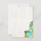 Luau Hawaiian Wedding Beach Rustic Place Card Kaart (Achterkant)