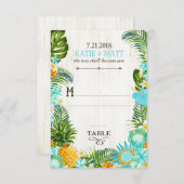 Luau Hawaiian Wedding Beach Rustic Place Card Kaart (Voorkant / Achterkant)
