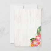 Luau Hawaiian Wedding Beach Rustic Place Card Kaart (Achterkant)