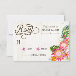 Luau Hawaiian Wedding Beach rustieke strand RSVP-k RSVP Kaartje