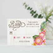 Luau Hawaiian Wedding Beach rustieke strand RSVP-k RSVP Kaartje (Staand voorkant)