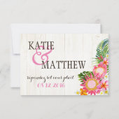 Luau Hawaiian Wedding Beach rustieke strand RSVP-k RSVP Kaartje (Achterkant)