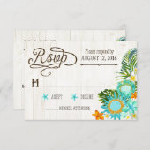 Luau Hawaiian Wedding Beach rustieke strand RSVP-k RSVP Kaartje (Voorkant / Achterkant)
