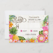 Luau Hawaiian Wedding Beach rustieke strand RSVP-k RSVP Kaartje (Voorkant)