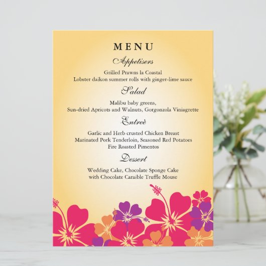Luau / Hawaiian Wedding Menu (Staand voorkant)