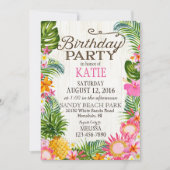 Luau Hawiian Beach Rustiek verjaardagsfeestje Kaart (Voorkant)