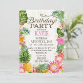Luau Hawiian Beach Rustiek verjaardagsfeestje Kaart (Staand voorkant)