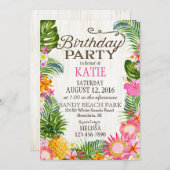 Luau Hawiian Beach Rustiek verjaardagsfeestje Kaart (Voorkant / Achterkant)