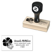 Luau Hibiscus Retouradreslabel Rubber Stamper Rubberstempel (Gestempeld)