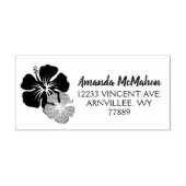 Luau Hibiscus Retouradreslabel Rubber Stamper Rubberstempel (Afrduk)