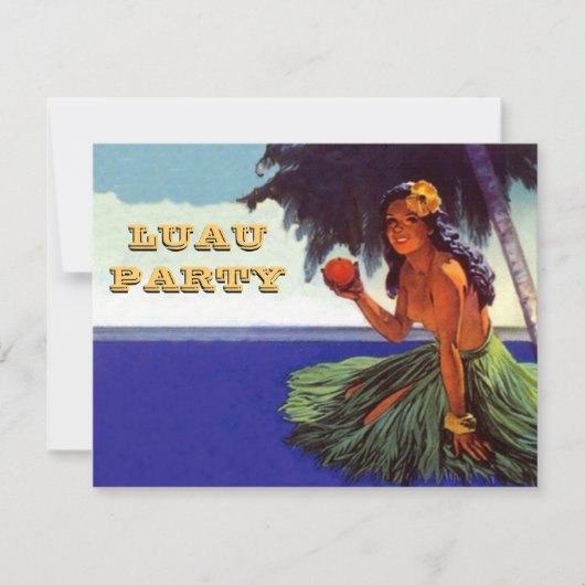LUAU HULA DANCE PARTY INVITATION ~EZ TO CUSTOMIZE! KAART (Voorkant)