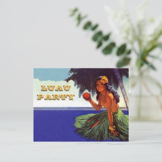 LUAU HULA DANCE PARTY INVITATION ~EZ TO CUSTOMIZE! KAART (Staand voorkant)