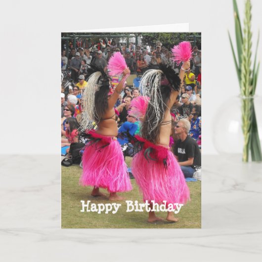 Luau Hula Dancers, Maui Hawaii, Verjaardag Kaart (Voorkant)