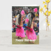 Luau Hula Dancers, Maui Hawaii, Verjaardag Kaart (Gele Bloem)
