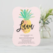Luau in roze partijuitnodiging kaart (Staand voorkant)