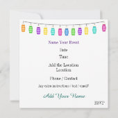 Luau Invitation / Beach Wedding Party Kaart (Achterkant)