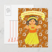 Luau Invitation Kaarten ~ Hawaii Hula Party (Voorkant / Achterkant)