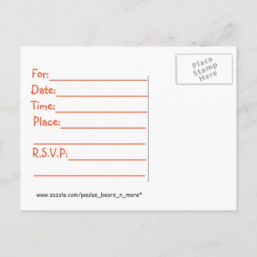 Luau Invitation Kaarten ~ Hawaii Hula Party (Achterkant)