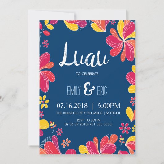 Luau Invite - Uitnodiging van de Hawaiiaanse tropi (Voorkant)