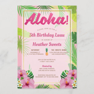 Luau Kinderverjaardagsuitnodiging Kaart