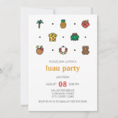 Luau Line Icons Party Uitnodiging (Voorkant)