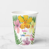 Luau Meisje 1e Verjaardag Tropisch Papieren Bekers (Achterkant)