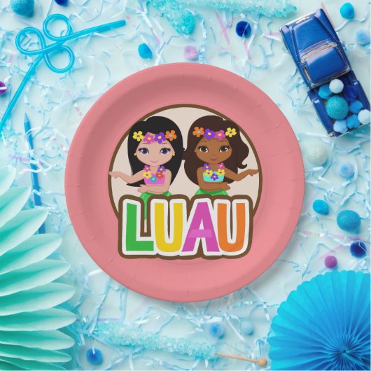 Luau Meisjes Papieren Bordje (Feest)