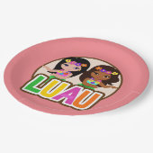 Luau Meisjes Papieren Bordje (Gekanteld)