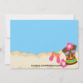 Luau met Kinder uitnodiging en Tiki Birthday (Achterkant)