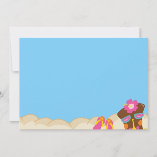 Luau met uitnodiging van Kinder en palmbomen (Achterkant)