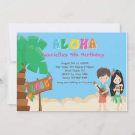 Luau met uitnodiging van Kinder en palmbomen