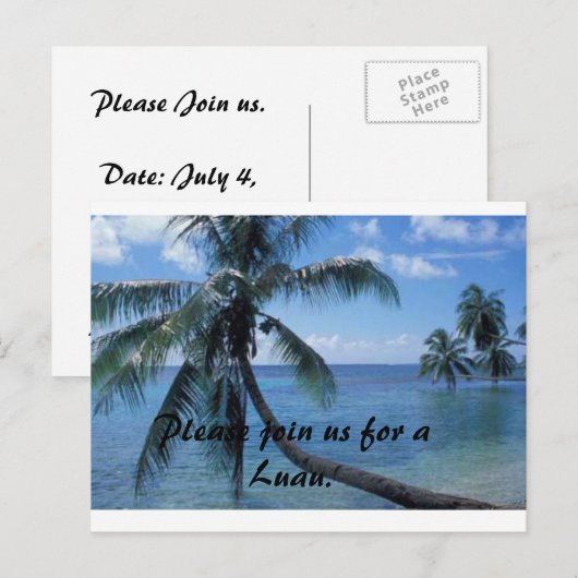 Luau nodig uitnodiging briefkaart (Voorkant / Achterkant)