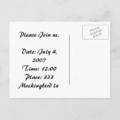 Luau nodig uitnodiging briefkaart (Achterkant)