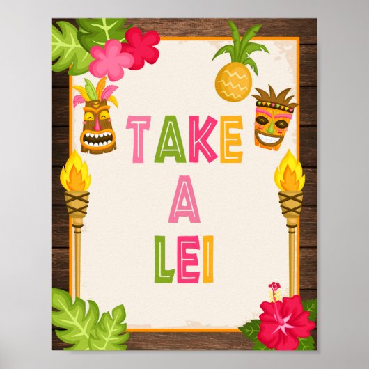 Luau Pak een Lei Bord Poster (Voorkant)