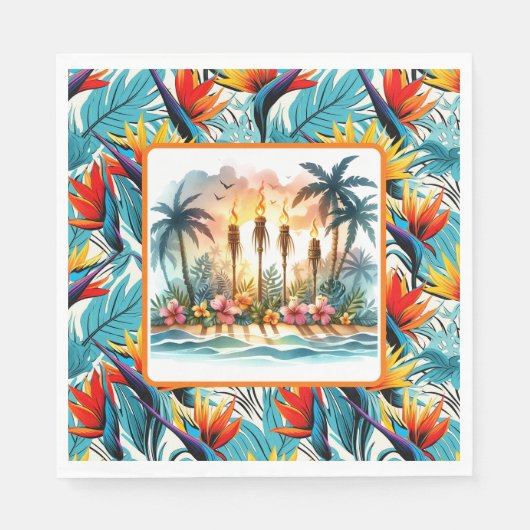 Luau Paradijsvogel Servet (Voorkant)