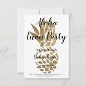 Luau party Aloha baby shower chic gold pineappel Kaart (Voorkant)