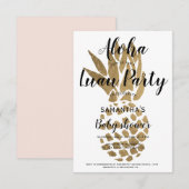 Luau party Aloha baby shower chic gold pineappel Kaart (Voorkant / Achterkant)