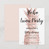 Luau party Aloha baby shower glitter pineappel Kaart (Voorkant / Achterkant)