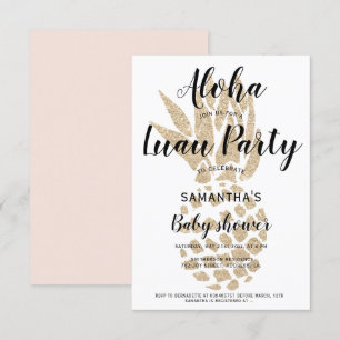 Luau party Aloha baby shower gouden ananas Kaart