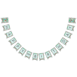 Luau Party Banner | Flamingo's en palmen