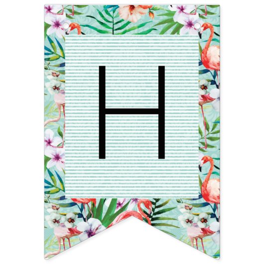 Luau Party Banner | Flamingo's en palmen (Tweede vlag)